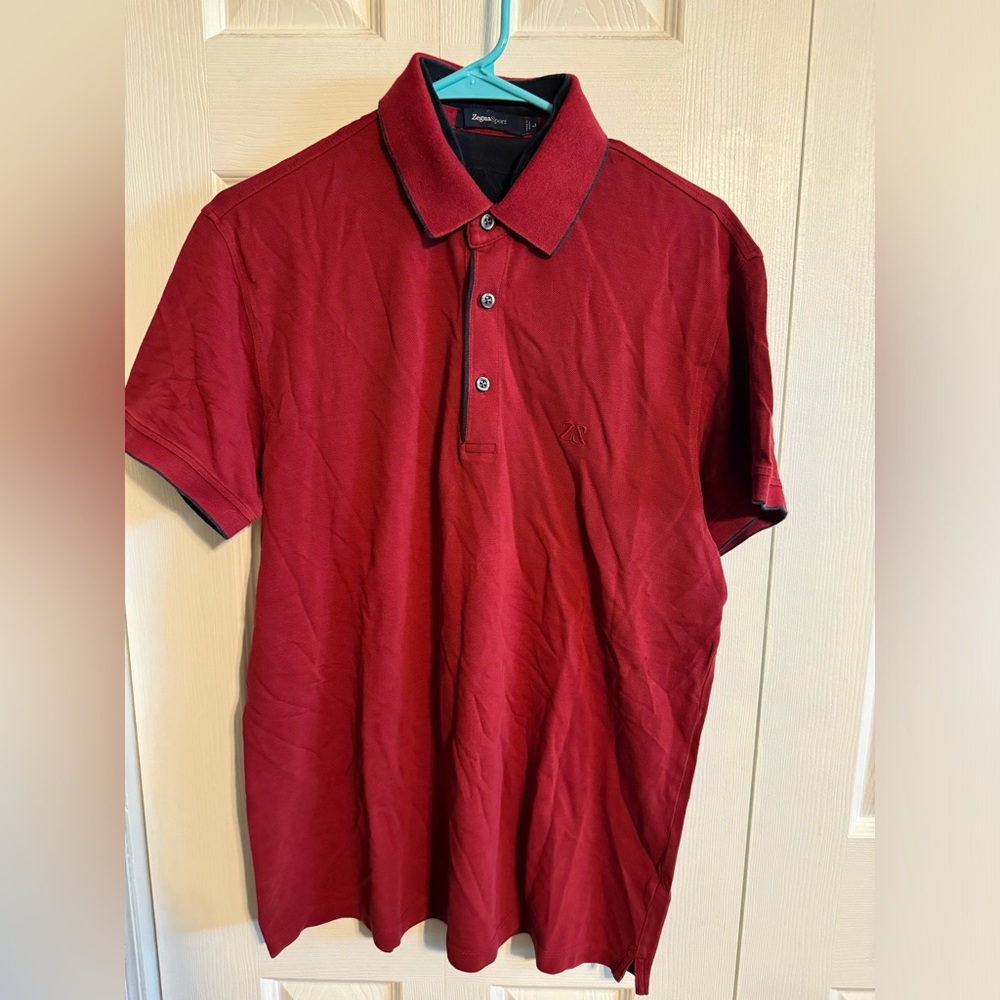 Zegnasport men’s large polo shirt red